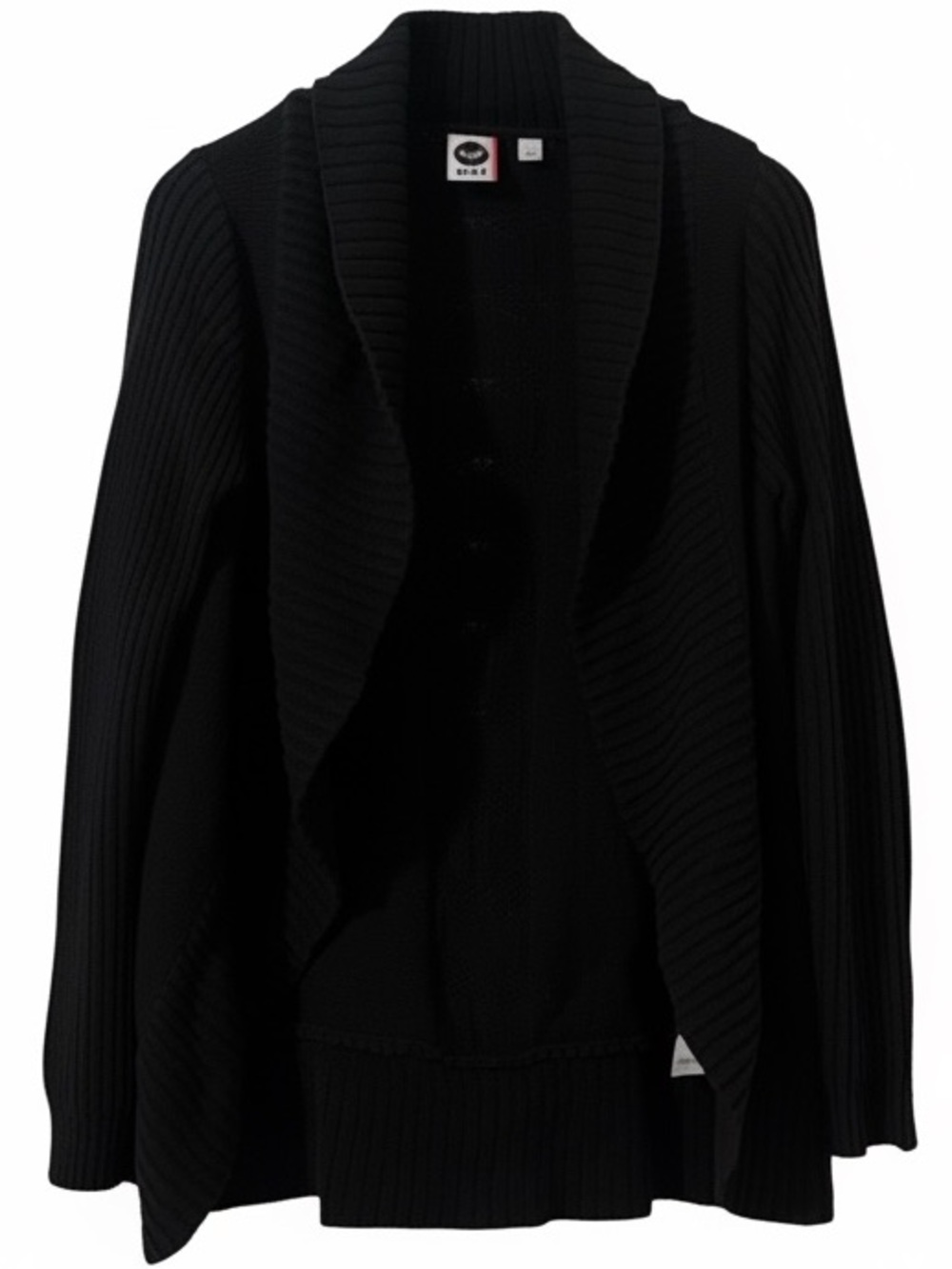 Roxy 100% Cotton Chunky Knit Shawl Collar Cardigan Black Small